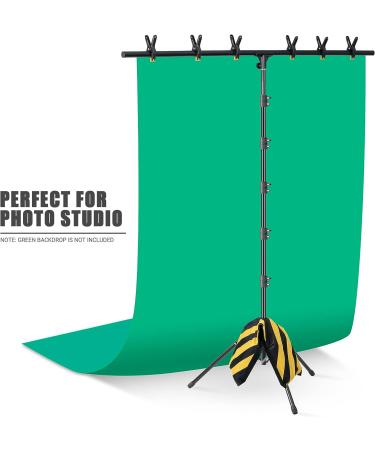 Coliflor T-Shape Portable Backdrop Stand 8x5.3ft | Adjustable Photo Background Kit with Spring Clamps, Sandbag, Carry Bag | Ideal for Party, Photography, Studio - Buy Online on GoSupps.com