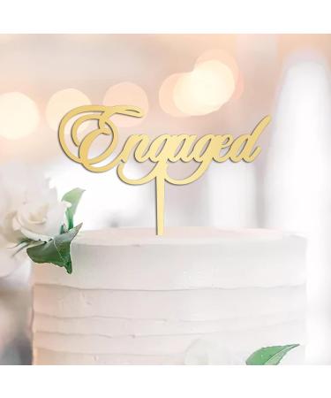 Engaged Engaged Cake Topper Gold Bachelorette Elegant Bachelorette Decor Custom Wedding Engagement Cake Toppers Engagement Gifts 15cm Style-4 - Buy Online on GoSupps.com