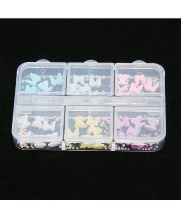 Nail Art Decals Lightweight Resin Nail Ornaments Attractive Easy To Install Multiple Colors with Storage Box for Daily Makeup - Buy Online on GoSupps.com