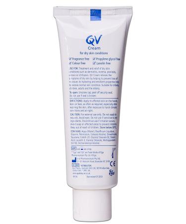 QV Cream 100g Tube | 24-Hour Moisturization for Dry Skin | Ideal for Eczema, Psoriasis, Dermatitis | 3.52oz | Pack of 1 - Buy Online on GoSupps.com