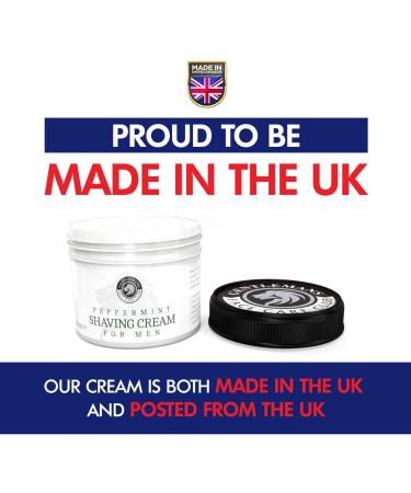 Vegan Peppermint Shaving Cream for Men - Gentleman's Face Care Club - 150ml Pot - Buy Online on GoSupps.com