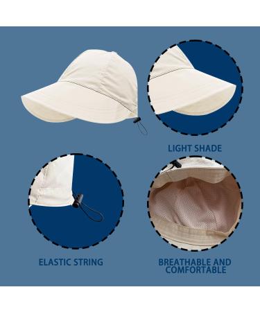 Beige Ladies Sun Protection Hat & Sunscreen Pair - Wide Brim Outdoor Hat for Camping Travel Fishing & Shopping - Buy Online on GoSupps.com