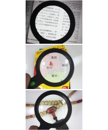 Illuminated Glass Handheld Reading Magnifier 12 LED Lamp Eye Protection 5X HD Lens No Shadow Old Student Reading Newspaper Enlarge Made in China - Buy Online on GoSupps.com