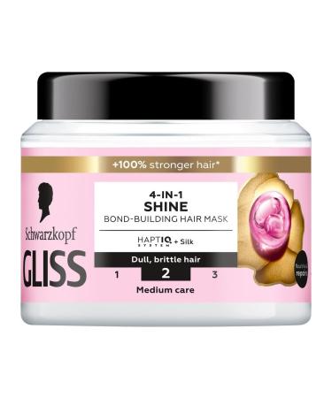 handle Schwarzkopf Gliss Hair Mask 4in1 Shine Dull Britlle Hair BondBuilding Medium Care 400 ml