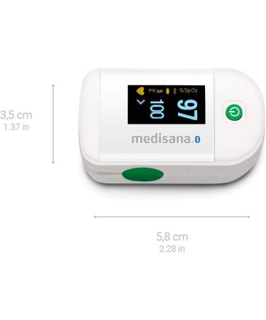 Medisana PM 100 Connect Pulse Oximeter - Measure Blood Oxygen Saturation | OLED Display | One-Touch Operation | Bluetooth & Vitadock App - International Shipping Available - Buy Online on GoSupps.com