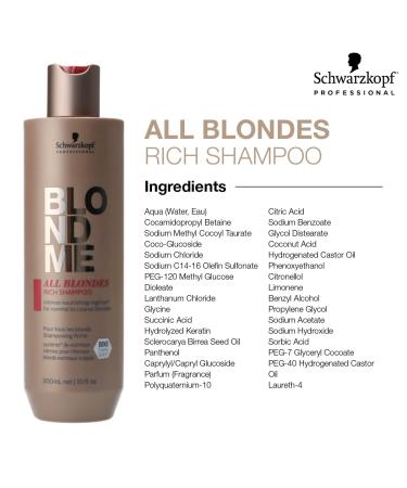 BlondMe All Blondes Rich Shampoo - Nourishing Hydrating Shampoo for Color Treated Blonde Hair - 300ml - Buy Online on GoSupps.com