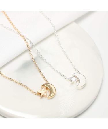 Boho Moon Phase Necklace - Adjustable Star & Moon Pendant Jewelry for Women & Girls | Celestial Festival Gold Necklace - Buy Online on GoSupps.com