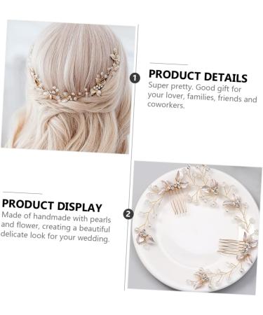 FRCOLOR Bride Hair Braiding Hair Comb Bridesmaid Headwear Crystal Side Comb Bride Hair Combs Rhinestone Hair Barrette Hair Clip Comb Faux Bangs European and American Pearl Alloy Material - Buy Online on GoSupps.com