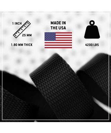 Country Brook Design 1 Heavy Duty 100% Real Nylon Webbing - Black - 10 Yards - Buy Online on GoSupps.com