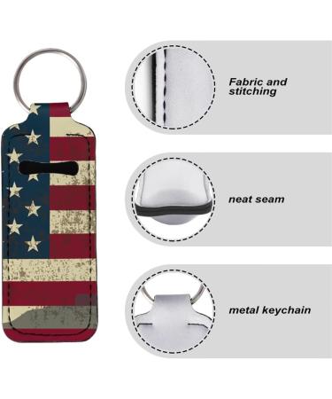  SEANATIVE SEANATIVE Durable Neoprene Keychain with American Flag Print for Women's Lipstick and Lip Balm - Buy Online on GoSupps.com
