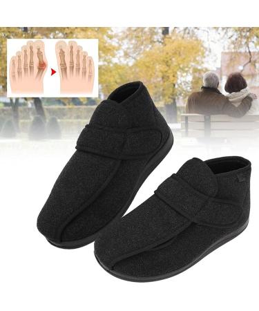 ZJING Men's Extra Wide Diabetic Slippers | Adjustable Memory Foam House Shoes for Swollen Feet | Indoor/Outdoor Comfy Flat Shoes 11.5 Black - Buy Online on GoSupps.com