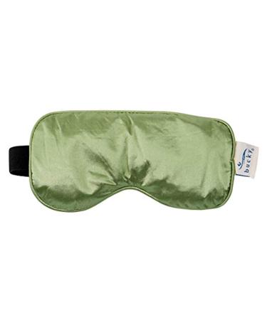 Bucky Serenity Spa Mask Hot & Cold Therapy (Warm In Microwave or Cool In Freezer) Filled With All Natural Buckwheat Seeds Conforms to Face with Luxurious Satin Cover Sage