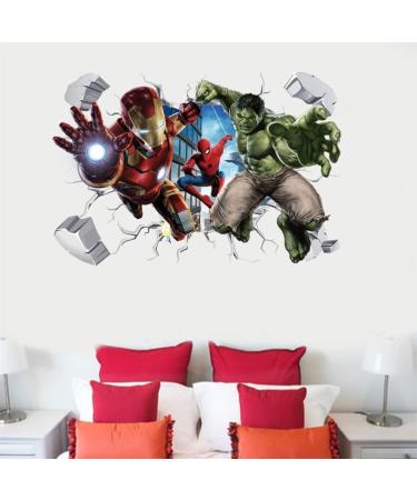 Hulk 3D Wall Stickers - Avengers Robot Breaking Wall Decals for Bedrooms - Wall Art Decor - Buy Online on GoSupps.com