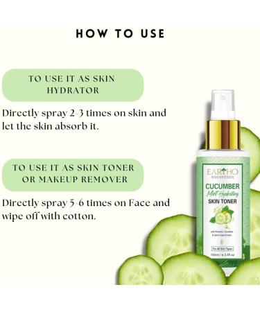Buy Ayurvedic Cucumber Mint Hydrating Toner - Pore Tightening with Aloe Vera & Carrot Seed Extract | 100ml - International Shipping Available - Buy Online on GoSupps.com