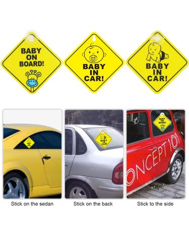 Xpex Waterproof Baby On Board Car Stickers - 3 Piece Set | Suction Cup Warning Shield for Baby Safety - Buy Online on GoSupps.com