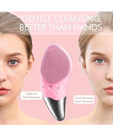 KORSMALL Silicone Facial Cleansing Brush Electric Face Brush 6-Speed IPX7 Waterproof Silicone Face Scrubbers Anti-Aging Skin Cleanser for Skin Care and Exfoliation Deep Cleansing Massaging (Pink) - Buy Online on GoSupps.com