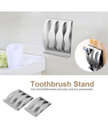 Stainless Steel Toothbrush Holder - 3 Holes for Razor & Electric Toothbrush Heads | Durable & Stylish Bathroom Accessory - Buy Online on GoSupps.com
