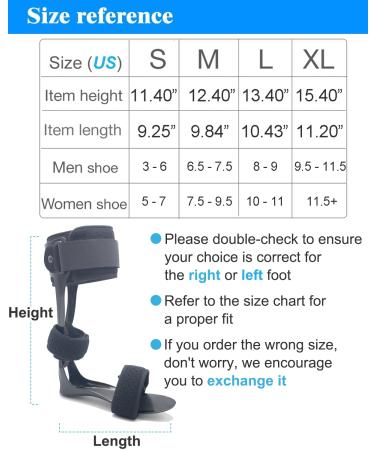 AFO Drop Foot Brace - Medical Ankle Foot Orthosis Support for Foot Drop | Large Left Size - Buy Online on GoSupps.com