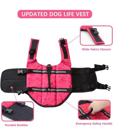 FANSU Dog Life Jacket Adjustable Safety Floatation Vest Coat Pet Life Preserver with Handle for Swimming Surfing Boating for Small Dog Puppy Large Dog (S Blue footprints) S Blue footprints - Buy Online on GoSupps.com