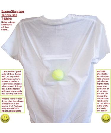 Original Snore Stopping Tennis Ball T-Shirt - Comfortable Solution for Snorers - White - Buy Online on GoSupps.com