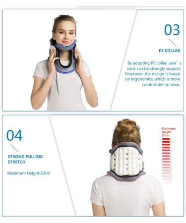 Safwel Neck Traction Device - Cervical Traction for Neck & Shoulder Pain Relief | Nude Tendon | Adult & Student Care (Blue) - Buy Online on GoSupps.com