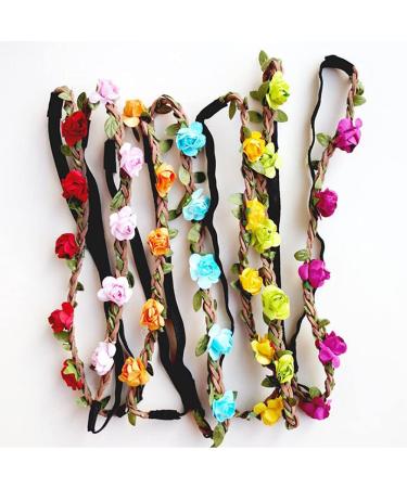 Shop Multicolor Boho Flower Crowns | Elastic Hippie Hair Wreaths for Weddings & Photography - International Shipping - Buy Online on GoSupps.com