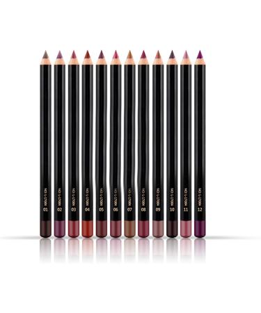 Matte Lip Liner Pencil Set -12pcs/set NICEFACE Waterproof Long-lasting Lip Liner Pencil Lipliner Pen Makeup Cosmetic - Buy Online on GoSupps.com