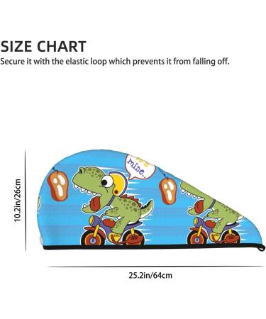 Dinosaur Motorcycle Hair Towel Wrap | Super Absorbent Microfiber for Women | Quick Dry Coral Velvet for Long Curly & Thick Hair - Buy Online on GoSupps.com