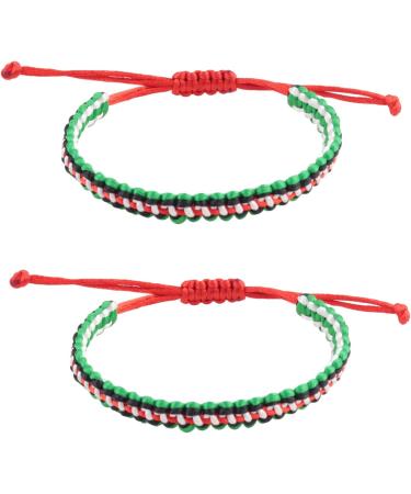 Shop Oralgo's Handmade Adjustable Palestinian Woven Bracelet Flag Design Braided Cotton Statement Piece - Buy Online on GoSupps.com