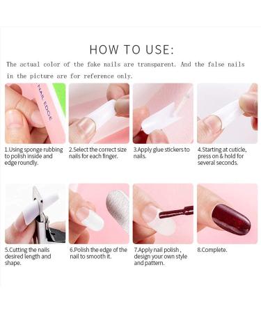 500pcs Natural French Acrylic Fake Nails Art Tips - Transparent False Nails with Box for Women & Girls - Buy Online on GoSupps.com