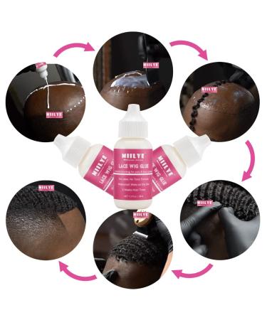 MIILYE Waterproof Lace Wig Glue - Light Hold Adhesive for Frontal Wig & Hairpieces - Pack of 2 - Buy Online on GoSupps.com