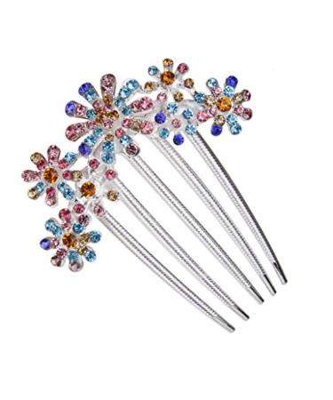Beaupretty Tiara Women Hair Comb Bridal Hair Comb Women Hair Clip Flower Hair Comb Wedding Diamond
