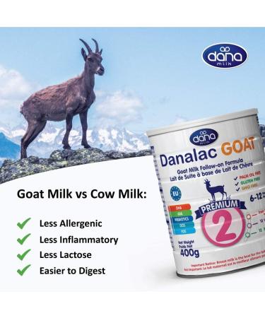 DANALAC PREMIUM Baby Milk Powder with Goat Milk 2nd Age for Infants and Babies Aged 6-12 Months - EU-2020 Formula (400 g Pack of 1) - Buy Online on GoSupps.com