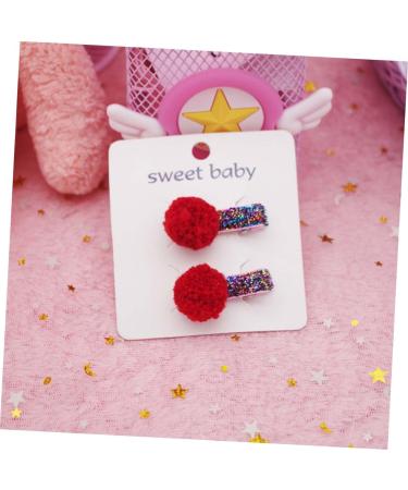 Beaupretty Pairs Princess Bow Hair Clips festival headpiece cosplay Party Barrettes Heart Headwear girl barrettes Girl Hair Pompom Girl Pompom Barrettes ball Hairpin flowers Hairball Flowers - Buy Online on GoSupps.com