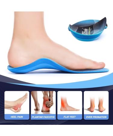 PCSsole Orthotic High Arch Support Insoles - Gel Sport Insert for Flat Feet, Plantar Fasciitis, Feet Pain - Over Pronation - Work Boots - Men and Women - Size: S (Women 6-7.5) 26cm - Blue - Buy Online on GoSupps.com