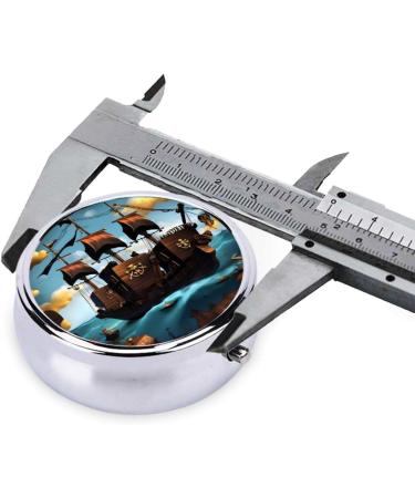 Cartoon Pirate Ship Pill Box - 3 Compartment Portable Organizer for Travel & Purse - Buy Online on GoSupps.com
