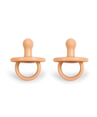 Filibabba Silicone Pacifier Set | 100% Silicone Baby Pacifiers in Peach | Danish Design | Round Pacifiers with Storage Box | 2 Pieces - Buy Online on GoSupps.com