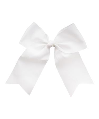 White Jumbo Bow Clip with Tails