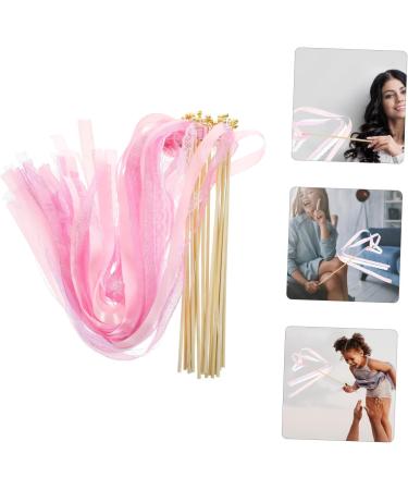 30pcs Heart-Shaped Pink Glitter Wedding Ribbon Sticks | Fairy Wands & Cosplay Decorations - Perfect for Events & Parties - Buy Online on GoSupps.com
