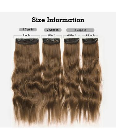 YDDM Clip-In Wavy Hair Extensions | 20 Inch 4pcs Synthetic Hair | Realistic Affordable & Full Coverage for Women - Buy Online on GoSupps.com