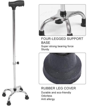 Adjustable Four-Legged Crutches Non-Slip Lightweight Elderly Walker Walking Sticks with Small Base and Comfortable Handle Flexible and Durable Limited Mobility Aid - Buy Online on GoSupps.com