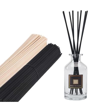 100 pieces of natural rattan sticks Reed Diffuser Sticks 7 inch rattan Reed Sticks Wooden sticks for space -fragrance dispensers (black and natural color) 7.08 "(18cm)