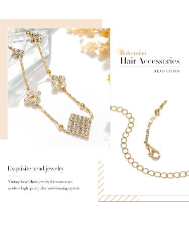 Catery Rhinestones Bohemian Head Chain Jewelry - Gold Goddess Headband for Women - Buy Online on GoSupps.com