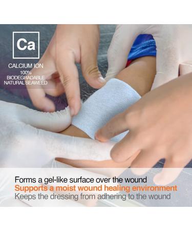 DERMA SOLU Silver Calcium Alginate Wound Dressing with Silver Sterile - 5 Dressings, 4 x 4 - Buy Online on GoSupps.com