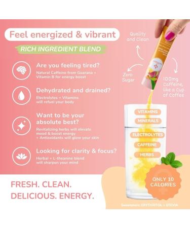 Energy Drink Powder for Women | Clean Energy & Hydration | 30 Pack Fruity Fusion | Zero Sugar Low-Calorie Electrolytes & B Vitamins | On-the-Go Caffeine Boost - Buy Online on GoSupps.com