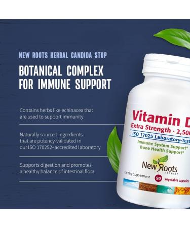 NEW ROOTS HERBAL Vitamin D3 2 500 IU (62.5 mcg) | Non-GMO & Gluten-Free (90 Veg Caps) - Buy Online on GoSupps.com