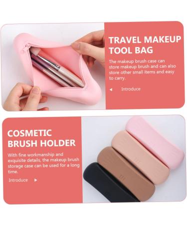 FRCOLOR 3pcs Silicone Makeup Brush Storage Bag - Travel Cosmetic Brush Pouch - Pink & Durable - Buy Online on GoSupps.com