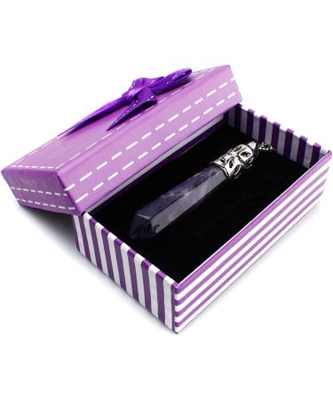 BEADNOVA Healing Crystal Necklace - Natural Amethyst Quartz Pendant on 18 Stainless Steel Chain - Buy Online on GoSupps.com