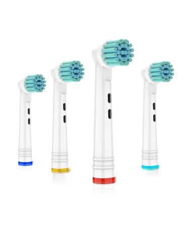 Replacement Toothbrush Heads Compatible with Oral B Electric Toothbrushes 4 Count Extra Soft Bristles Fit for Sensitive Gums Care Round Head for Braun Type 3756 3757 3744 3765 4729 4731 4739 Bk17s4
