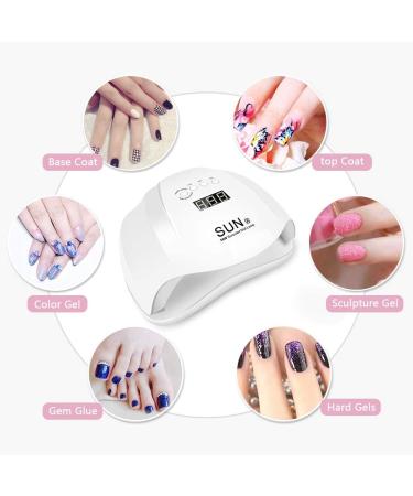 54W Gel UV LED Nail Lamp with 36 Dual Light Source LEDs - Professional Nail Dryer for Gel and Regular Polish - 4 Timer Settings for Polygel Nail Kit - Buy Online on GoSupps.com